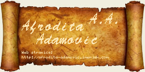 Afrodita Adamović vizit kartica